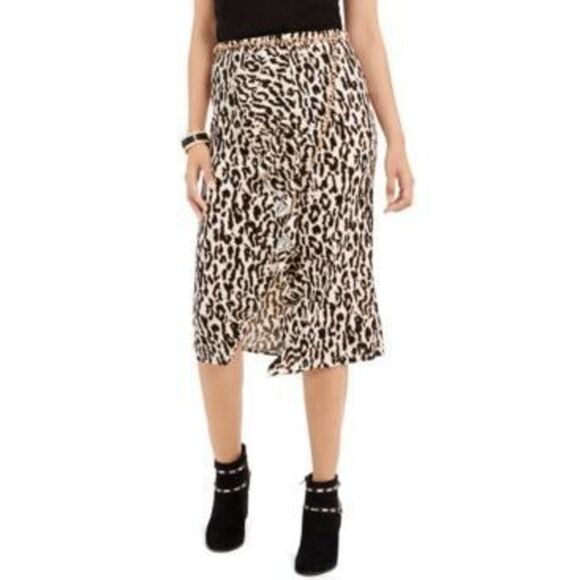 Thalia Sodi Leopard-Print Ruffle-Trim Skirt, Created for Macy's - Picture 1 of 1